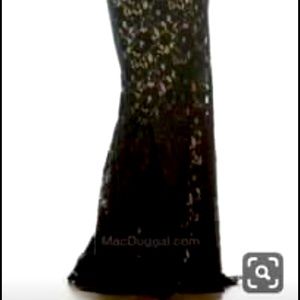 Jovani 2 piece black lace over nude. Selling for $250. (Purchased for $825.)